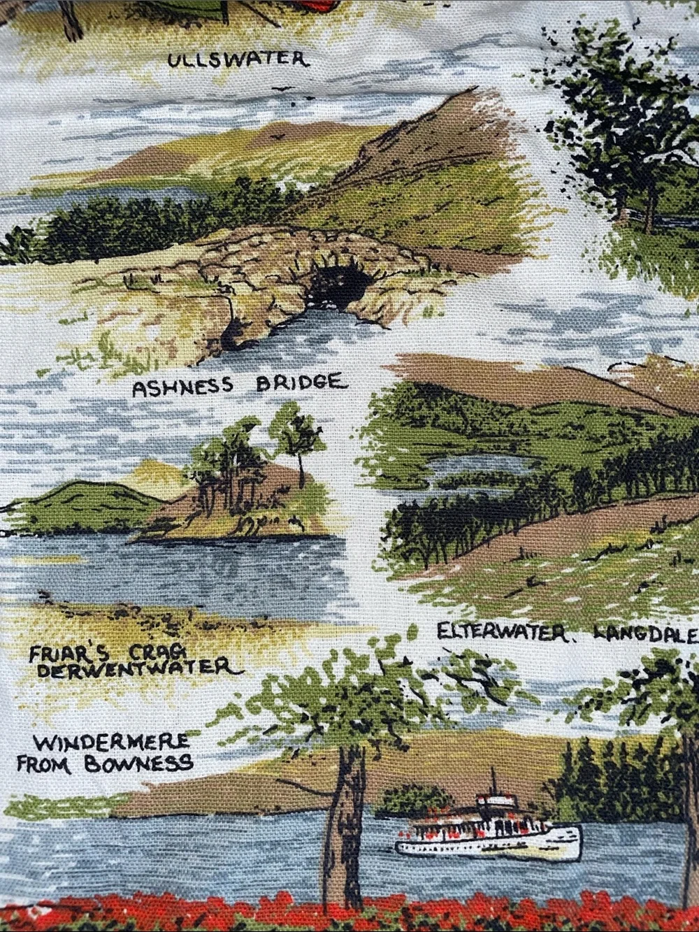 The English Lakes Scenic Linen Tea Towel - 19” x 25”